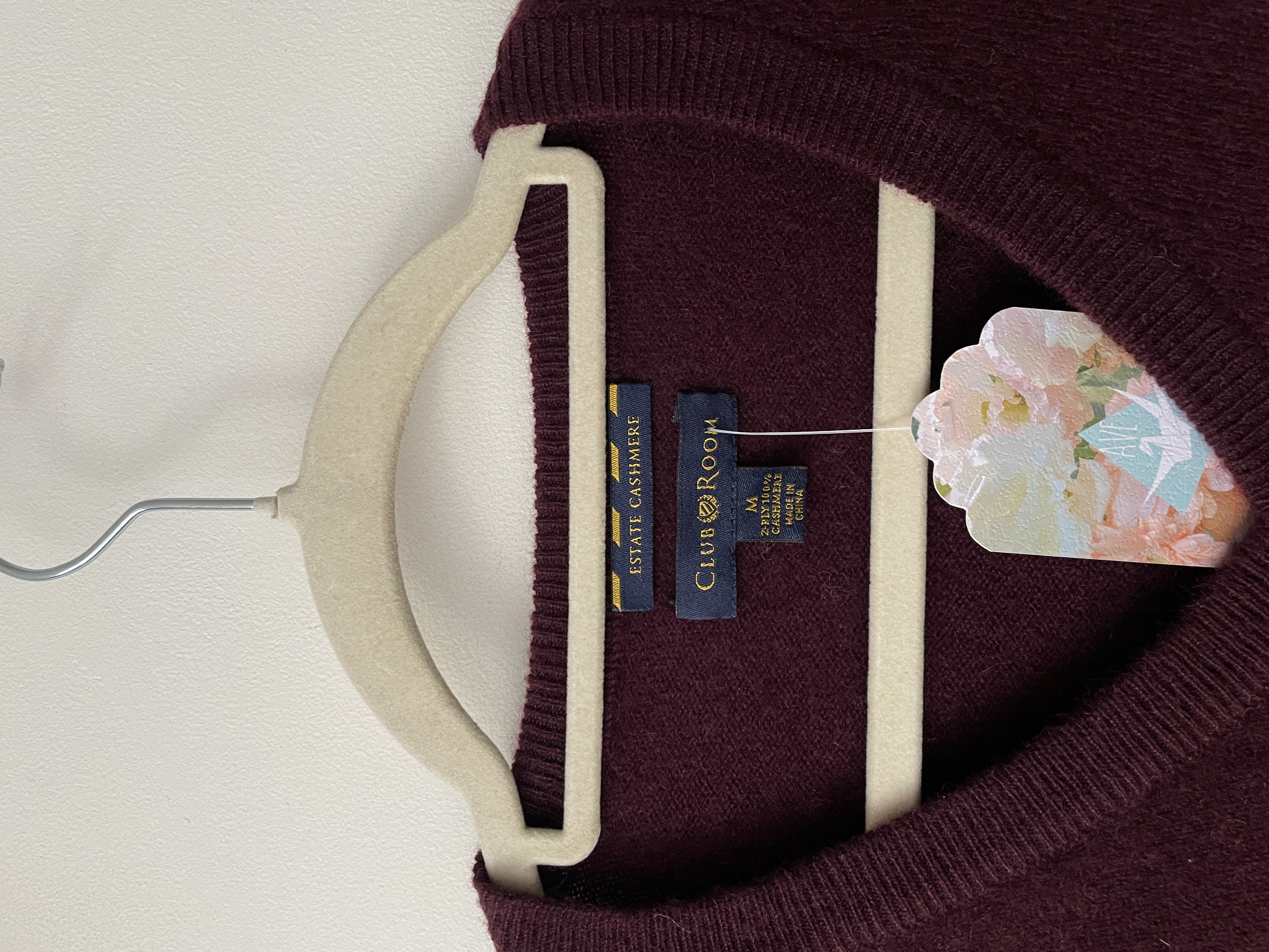 Sweater burdeo cachemira. Talla: M Hombre  5