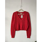 Cárdigan rojo algodón. Talla: S holgado 1