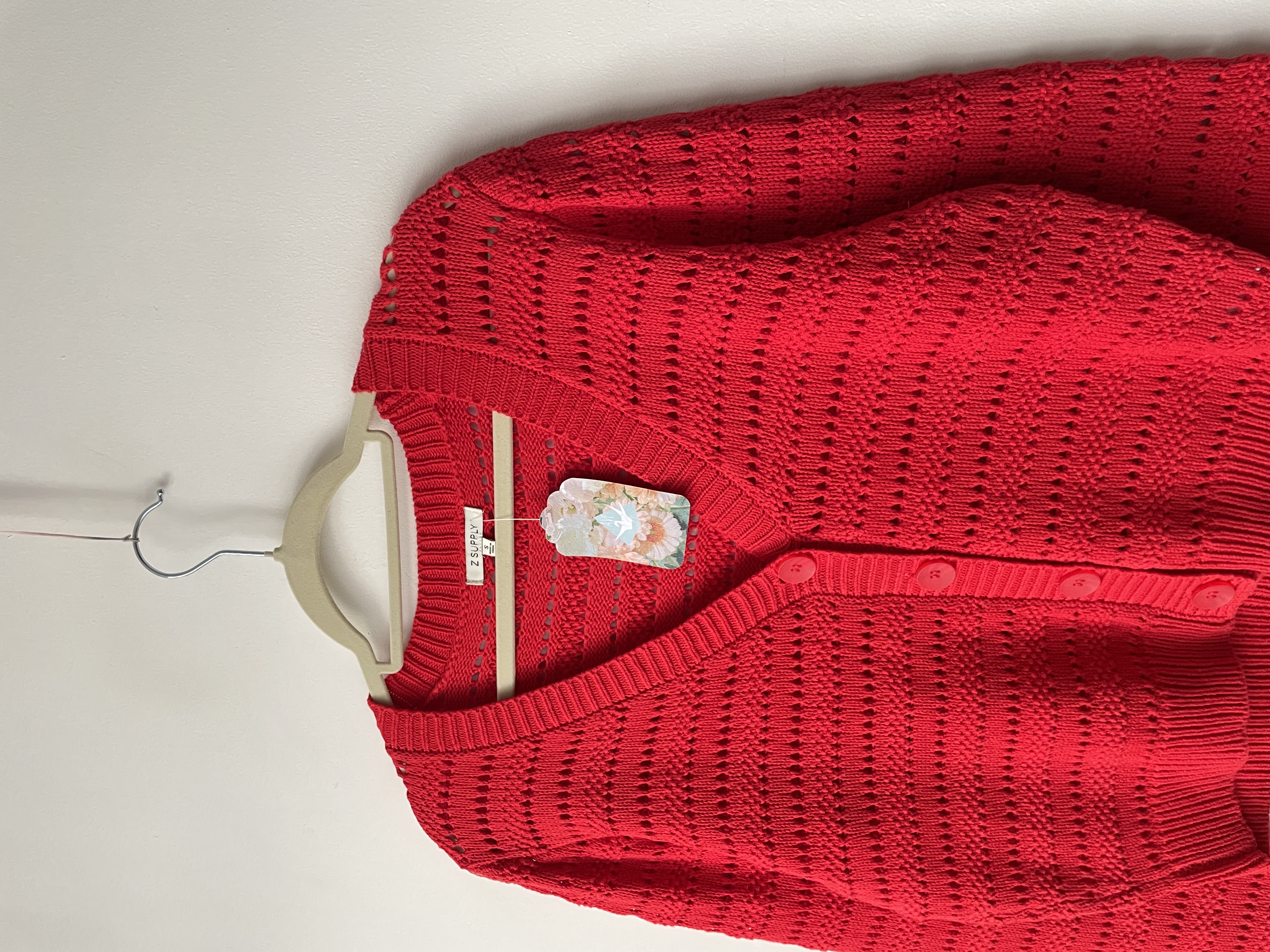 Cárdigan rojo algodón. Talla: S holgado 2