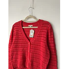 Cárdigan rojo algodón. Talla: S holgado 2