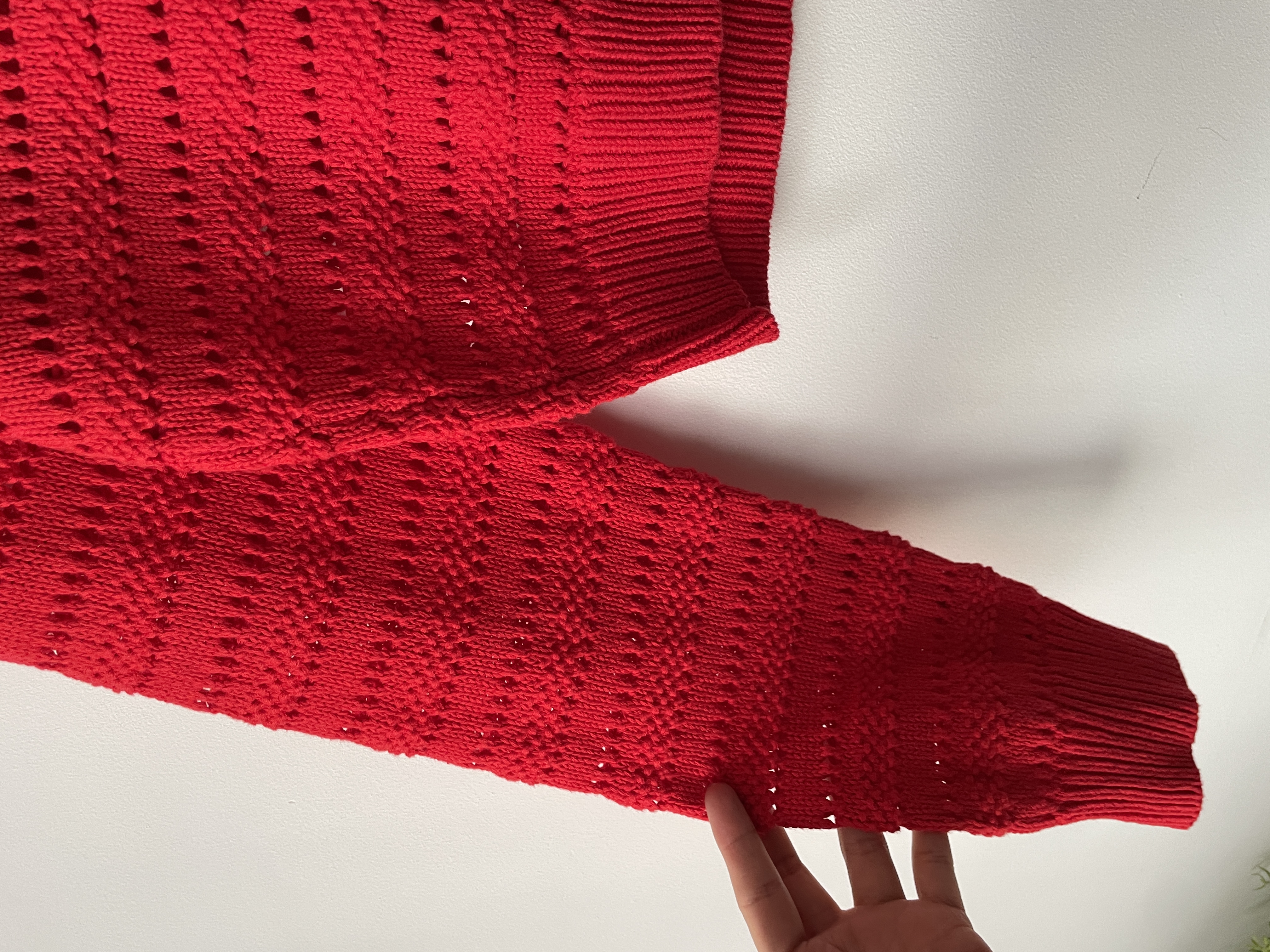 Cárdigan rojo algodón. Talla: S holgado 3