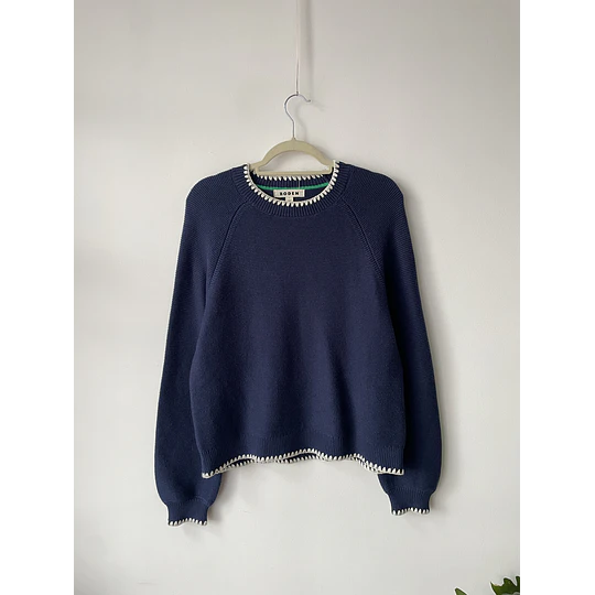 Sweater azul. Talla: S oversized (M/L)