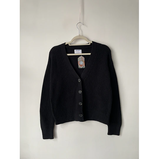 Cárdigan negro algodón. Talla: XS oversized