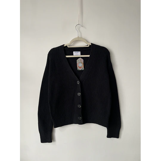 Cárdigan negro algodón. Talla: XS oversized