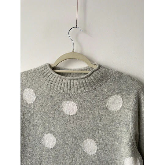 Sweater lunares lana merino. Talla: S Holgado
