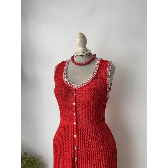 Vestido hilo rojo. Talla: M
