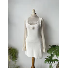 Vestido hilo blanco. Talla: M  1
