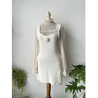 Vestido hilo blanco. Talla: M  3