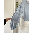 Cárdigan celeste. Talla: L 3