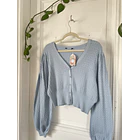 Cárdigan celeste. Talla: L 2