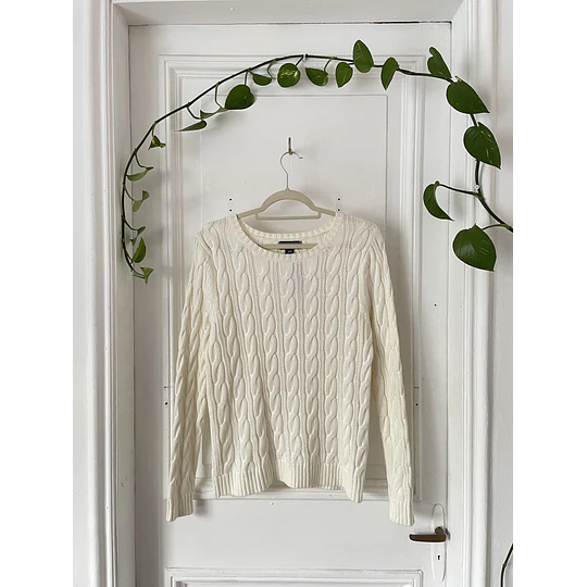 Sweater trenzado algodón. Talla: S (6/8)