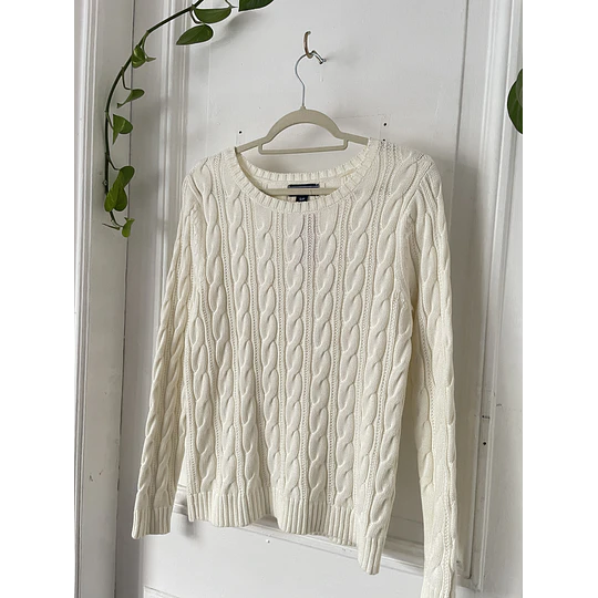 Sweater trenzado algodón. Talla: S (6/8)