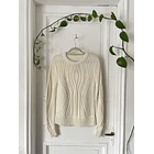 Sweater crema algodón. Talla: S  1