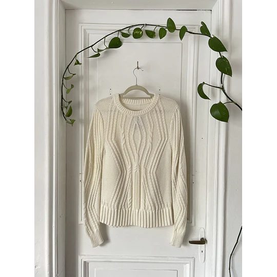 Sweater crema algodón. Talla: S 
