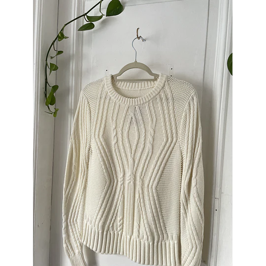 Sweater crema algodón. Talla: S 