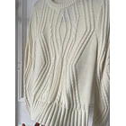 Sweater crema algodón. Talla: S  4