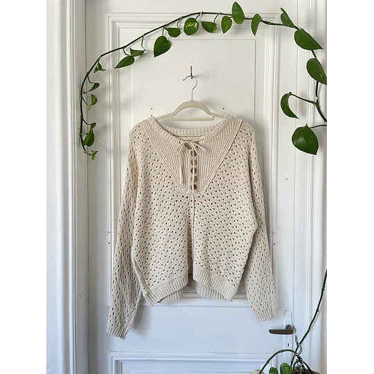 Sweater calado (algodón) Talla: S oversized