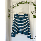 Sweater rayado (algodón). Talla: M 1