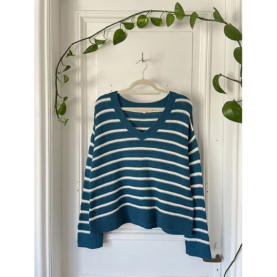Sweater rayado (algodón). Talla: M