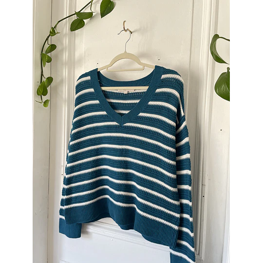 Sweater rayado (algodón). Talla: M