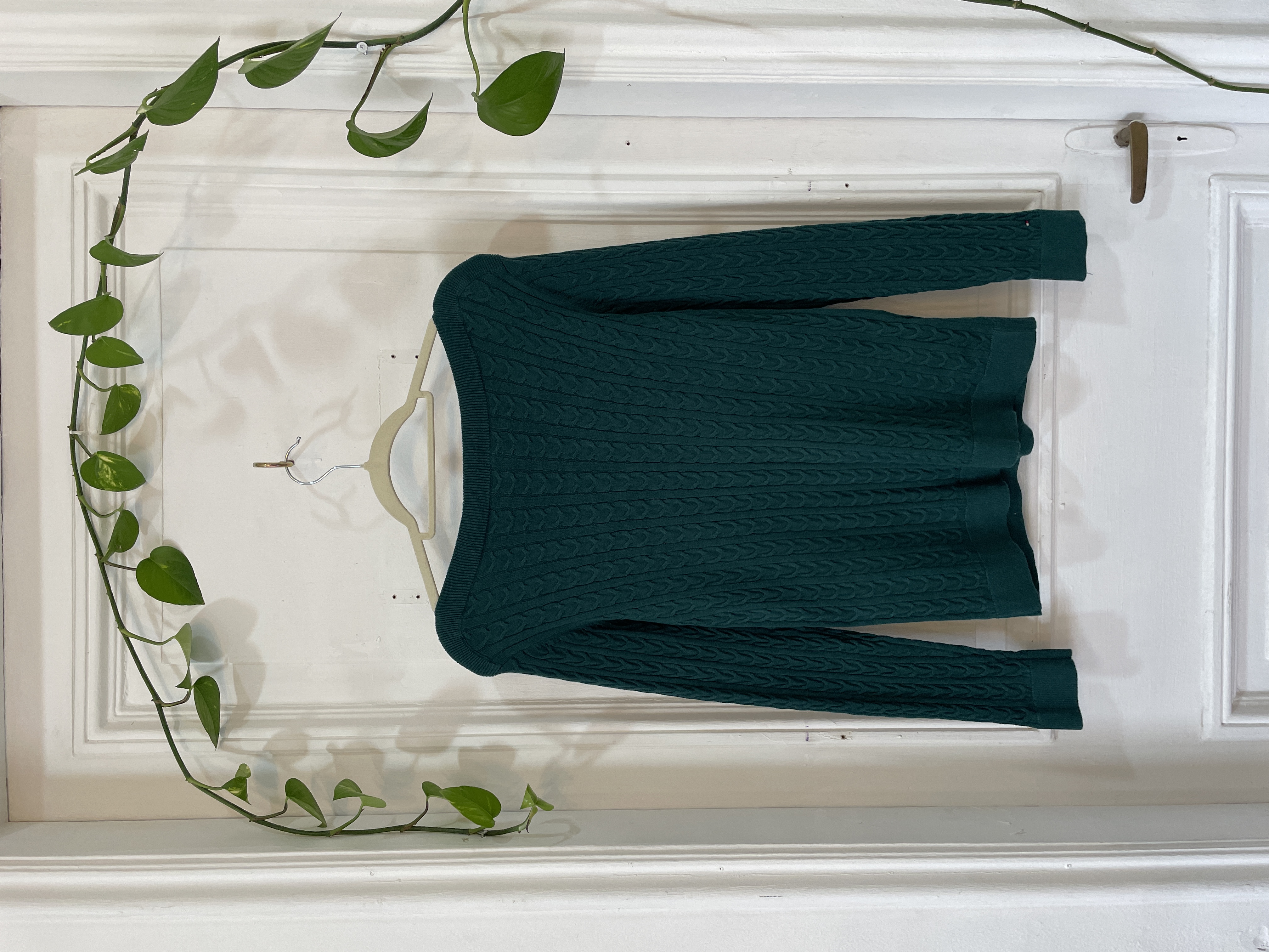 Sweater trenzado verde. Talla: S 1