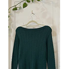 Sweater trenzado verde. Talla: S 2