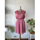 Vestido rosa viejo satín. Talla: L  1