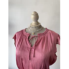 Vestido rosa viejo satín. Talla: L  3