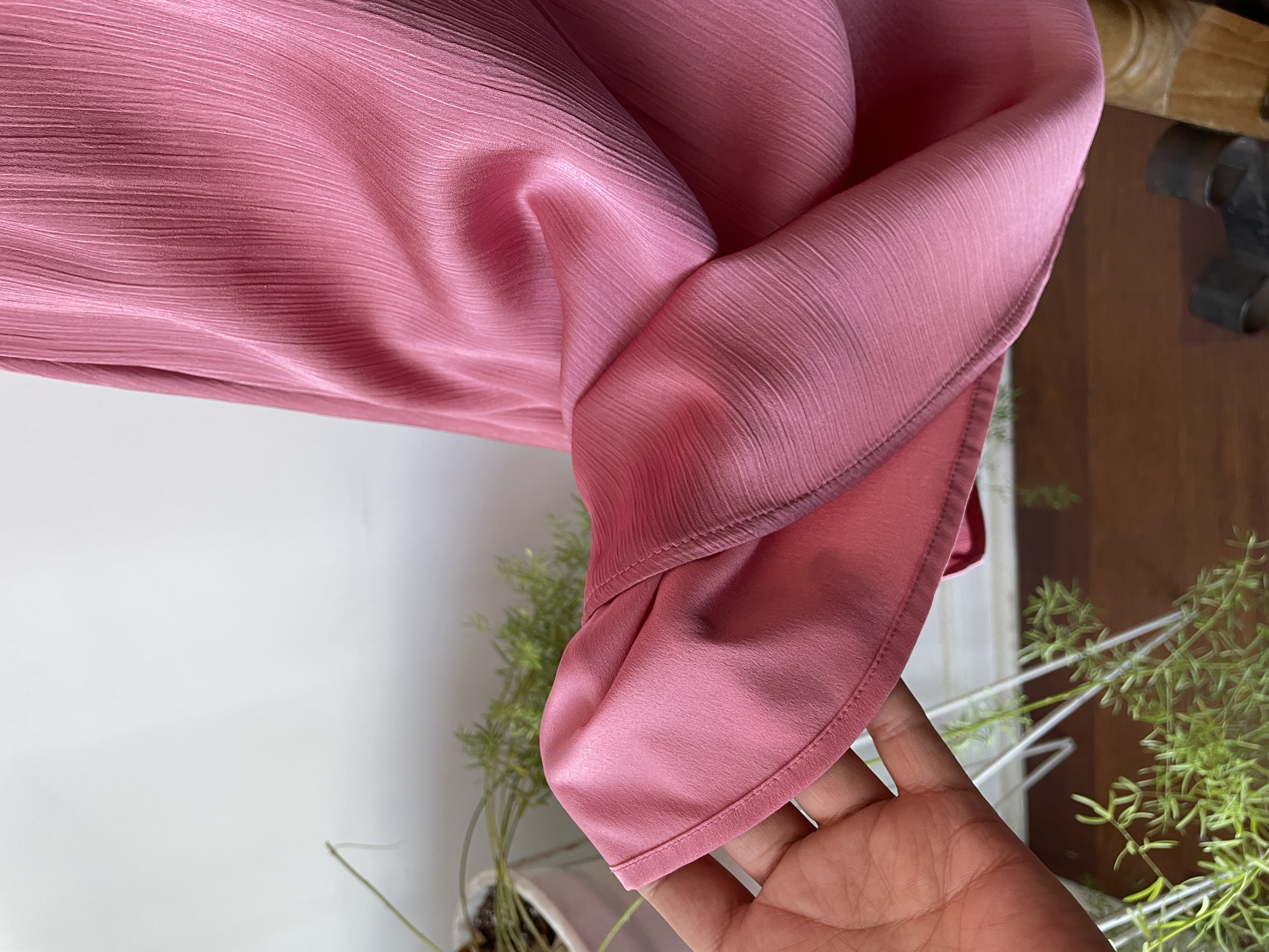 Vestido rosa viejo satín. Talla: L  4