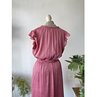 Vestido rosa viejo satín. Talla: L  5