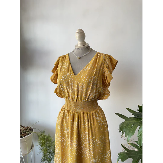 Vestido ocre Express. Talla: S