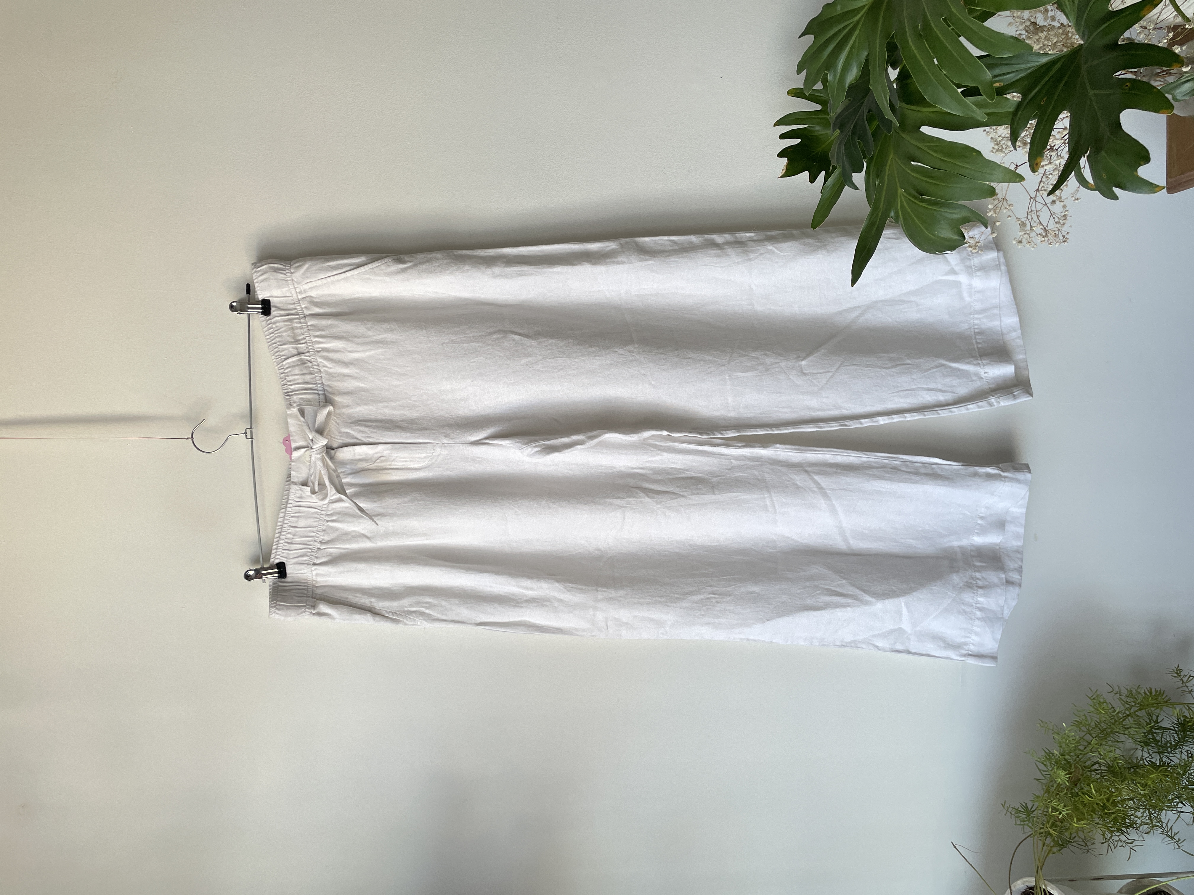 Pantalón blanco lino. Talla: L Grande (xl) 1