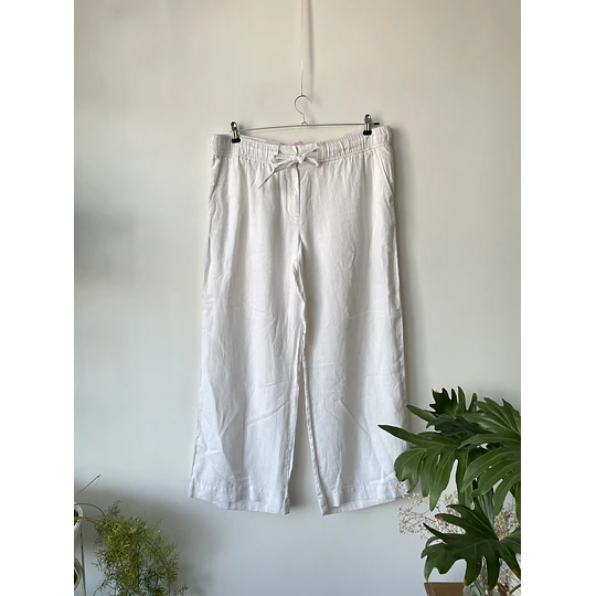 Pantalón blanco lino. Talla: L Grande (xl)
