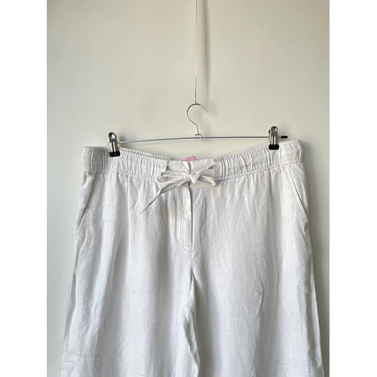Pantalón blanco lino. Talla: L Grande (xl)