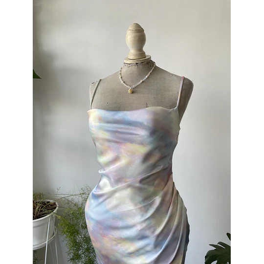 Vestido fiesta pastel. Talla: S