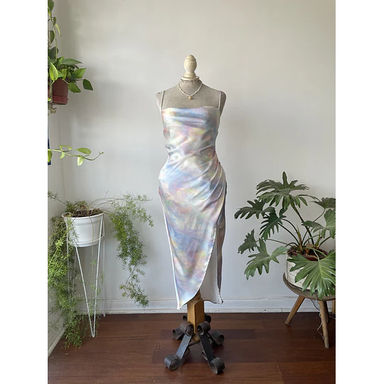 Vestido fiesta pastel. Talla: S