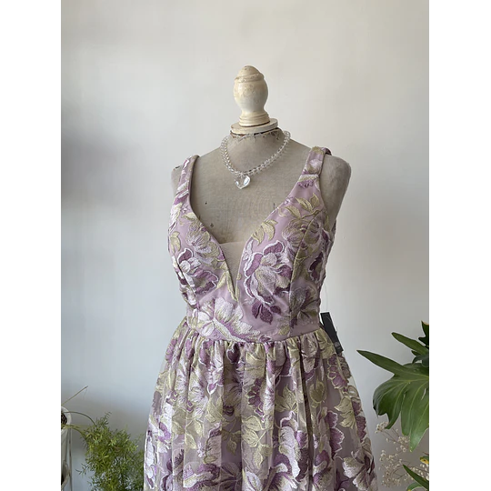 Vestido fiesta bordados. Talla: 6p (M)