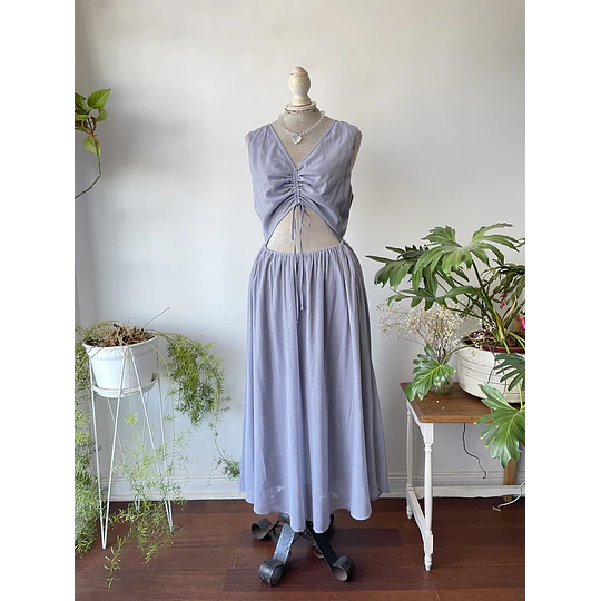 Vestido fiesta violeta. Talla: L 