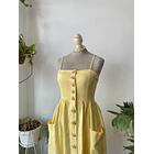 Vestido amarillo lino. Talla: S 2