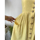 Vestido amarillo lino. Talla: S 4