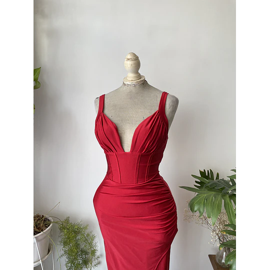 Vestido rojo fiesta. Talla: XS