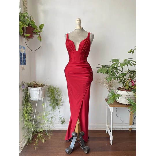 Vestido rojo fiesta. Talla: XS