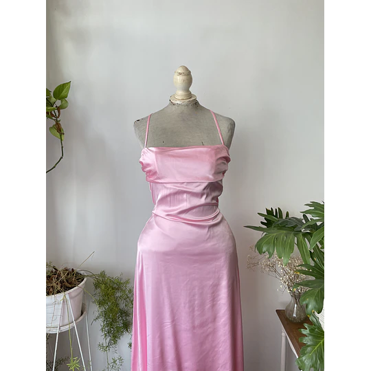Vestido rosa fiesta. Talla: S