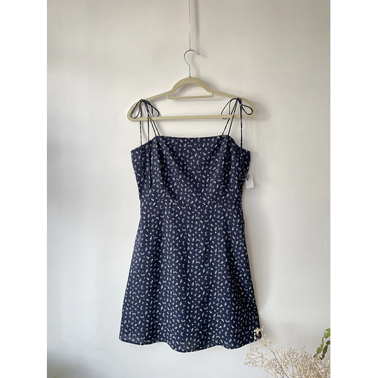 Vestido azul lazos. Talla: L