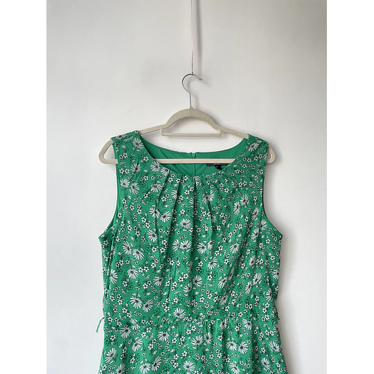 Vestido verde flora. Talla: 16 (L)