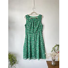 Vestido verde flora. Talla: 16 (L) 1