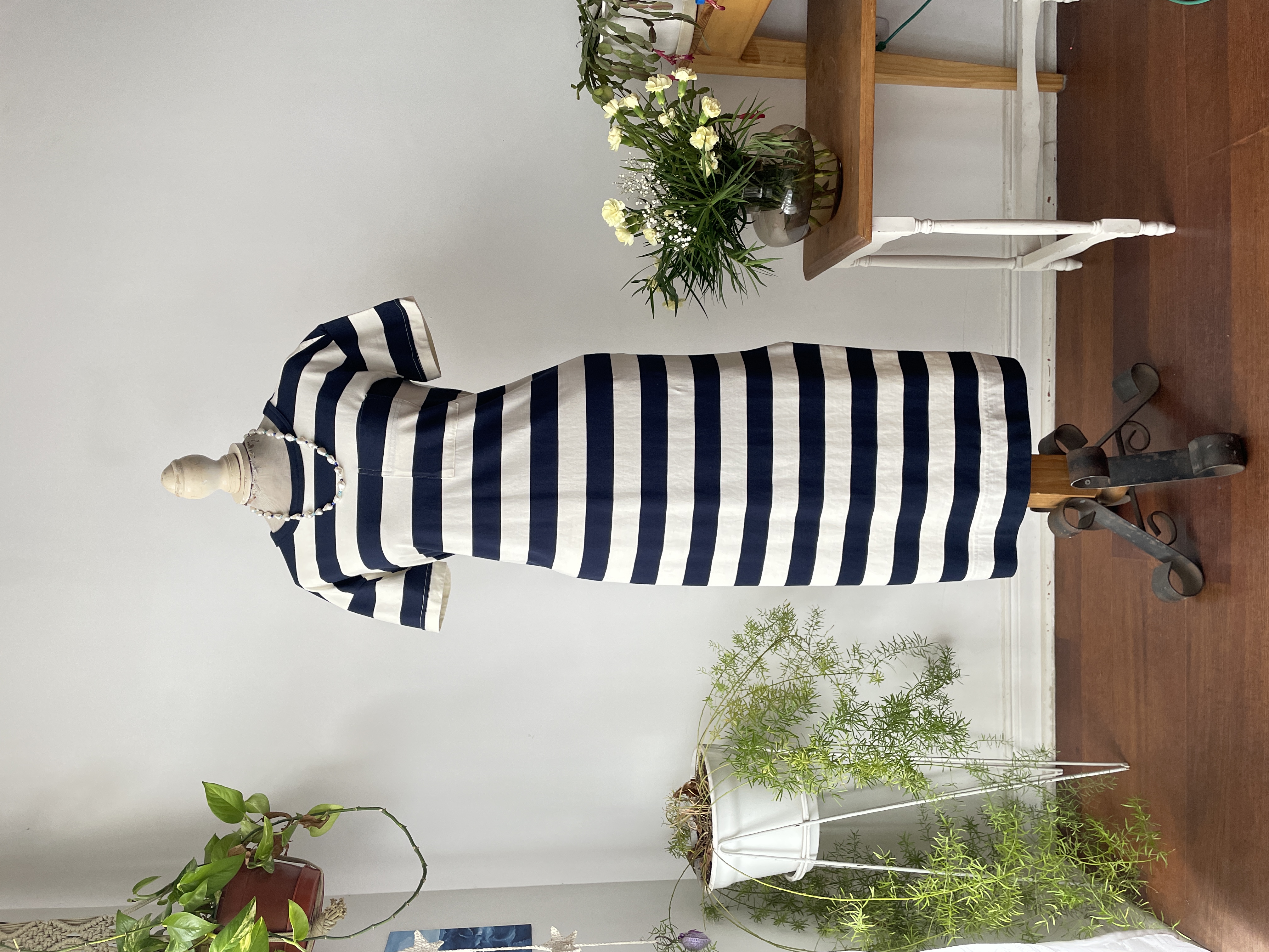 Vestido marinero algodón orgánico. Talla: XS oversized  1
