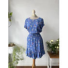 Vestido azul flores. Talla: M grande (M/L)  1