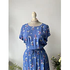 Vestido azul flores. Talla: M grande (M/L)  2