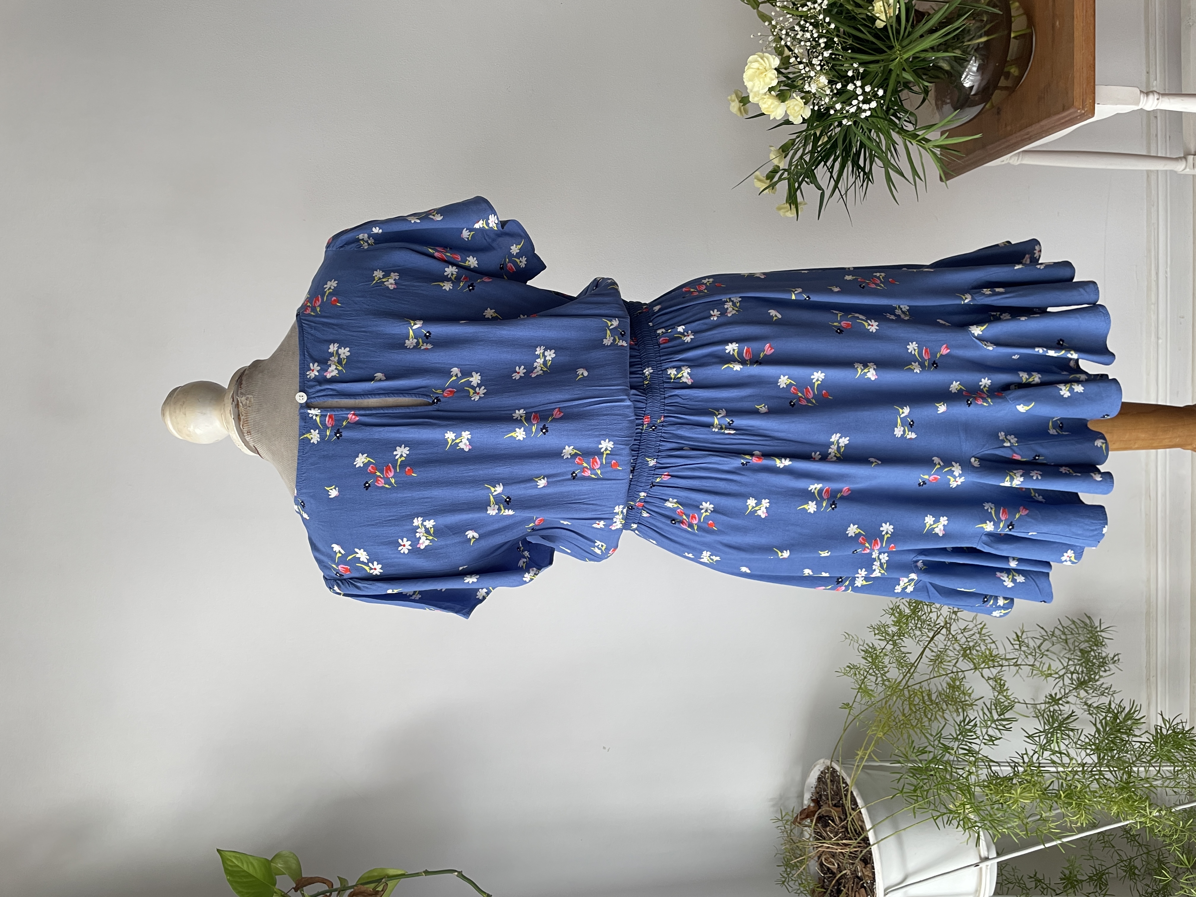 Vestido azul flores. Talla: M grande (M/L)  4